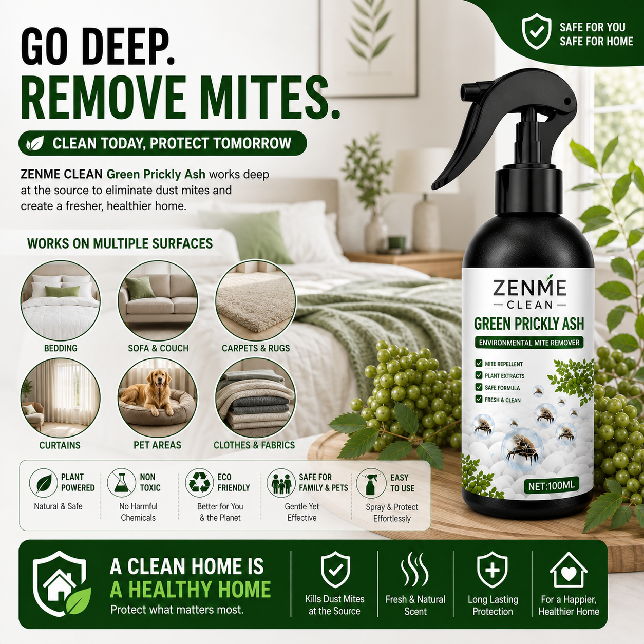 Powerful Mite Remover Spray - Zenme Clean