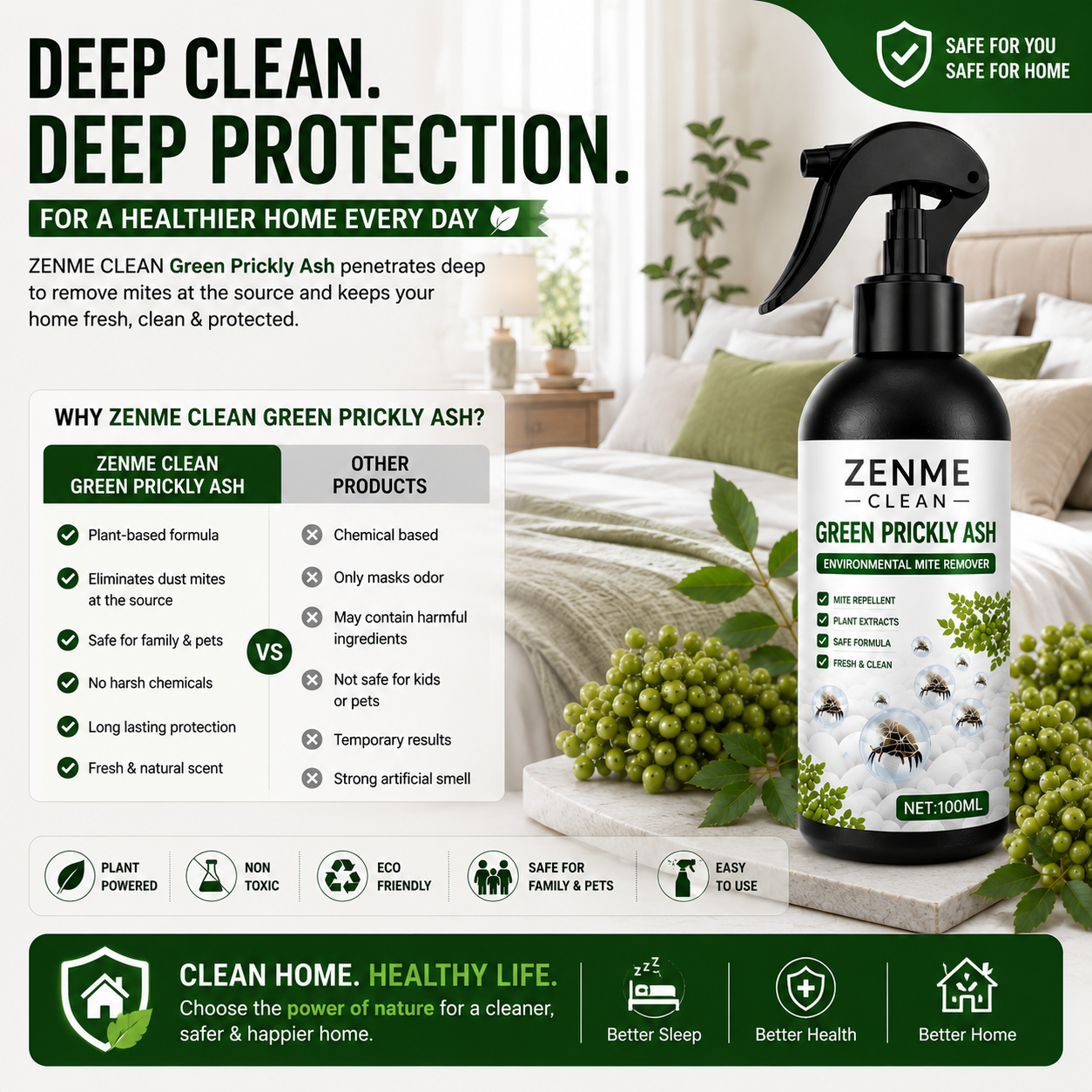 Powerful Mite Remover Spray - Zenme Clean