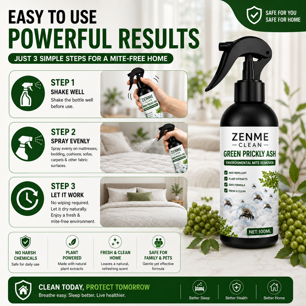 Powerful Mite Remover Spray - Zenme Clean
