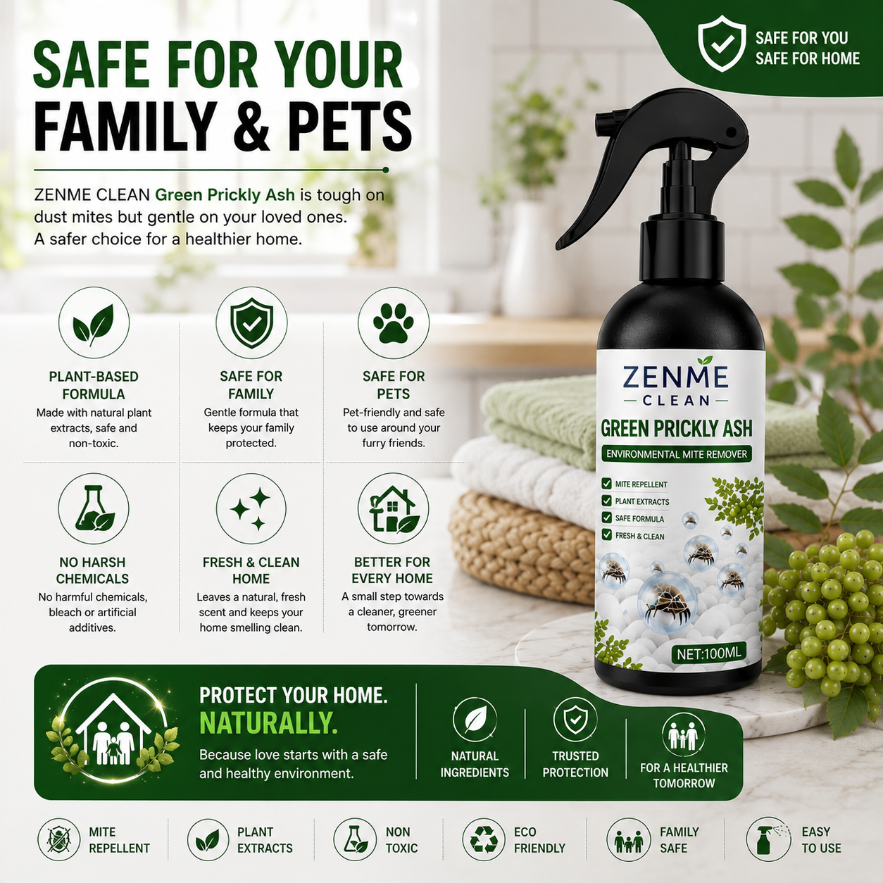 Powerful Mite Remover Spray - Zenme Clean
