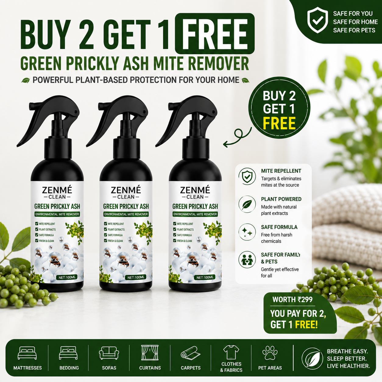 Powerful Mite Remover Spray - Zenme Clean